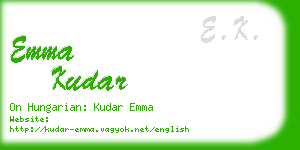 emma kudar business card